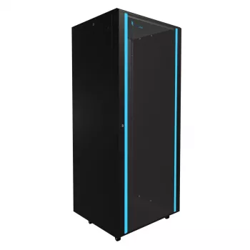Laisvai stovintis stovas Extralink 42U 800x800 STOVIMA RACK SPINTA JUODA 1400 kg talpa