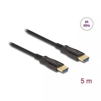 DeLOCK HDMI laidas 5 m Type A standartinis kištukas-kištukas 48 Gbit/s juodas