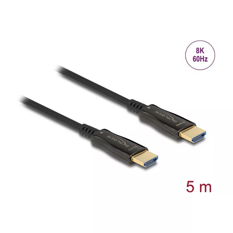 DeLOCK HDMI laidas 5 m Type A standartinis kištukas-kištukas 48 Gbit/s juodas