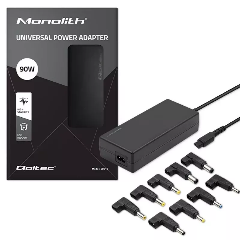 Qoltec 50012 Automatic universal maitinimo adapteris 90W | 9 plugins | +maitinimo laidas