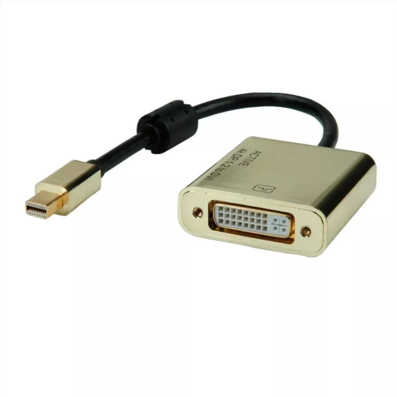 Vaizdo kabelio adapteris ROLINE 12.03.3176 Mini DisplayPort į DVI-D 0,1 m