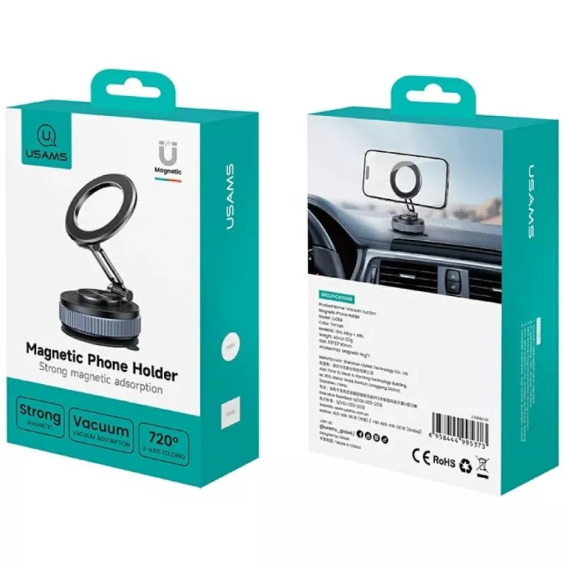 Telefono laikiklis USAMS ZJ084 magnetic tarnish — magnetinis automobilinis/stalinis laikiklis išmaniesiems telefonams