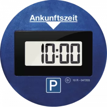 Elektroninis parkavimo diskas Needit Park Lite One — mėlynas, ABS/PMMA, CR‑2450 3 V, 100×100×18 mm