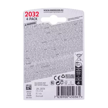 ENERGIZER SPECIALIZED CR2032 baterija, 4 vnt., 3 V, ECO