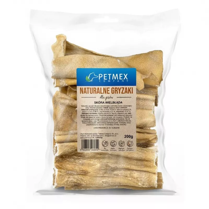 Šunų skanėstas PETMEX Camel Skin 200 g - vieno ingrediento kramtomasis užkandis šunims