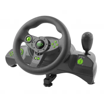Esperanza EGW102 žaidimų valdiklis Vairas PC, PlayStation 3 skaitmeninis USB juoda, žalia