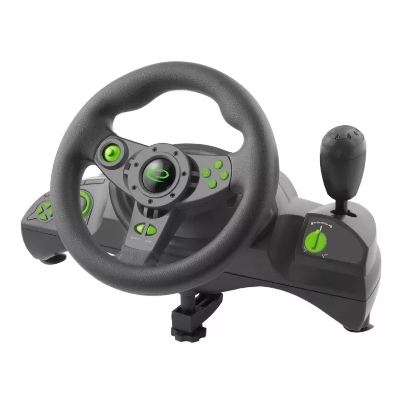 Esperanza EGW102 Gaming Controller Steering wheel PC, Playstation 3 Digital USB Black, Green