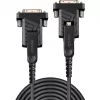 Lindy 10 m šviesolaidinis hibridinis Micro-HDMI 18G kabelis su nuimamomis HDMI ir DVI jungtimis