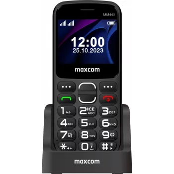Maxcom Comfort MM443 S su įkrovimo stotele juoda/juoda