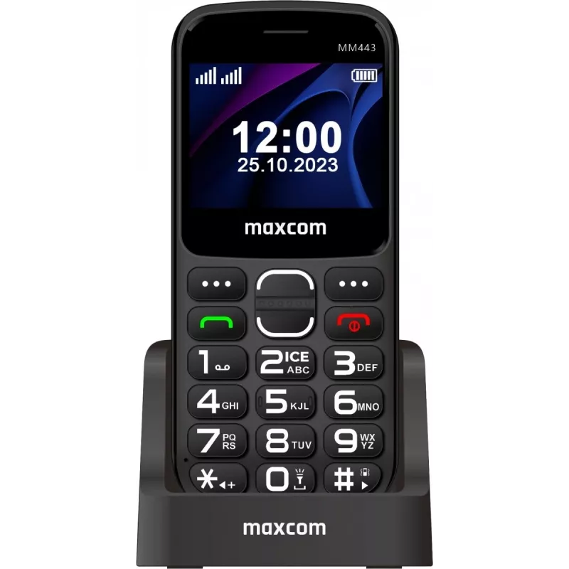 Maxcom Comfort MM443 S su įkrovimo stotele juoda/juoda