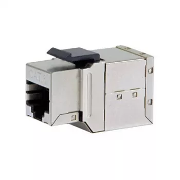 Ekranuotas Cat6 Keystone tiesioginis sujungiklis, 8 vnt. rinkinys, EQUIP — Plokščia konstrukcija, RJ-45, 17×35,5×24,4 mm, sidabrinis