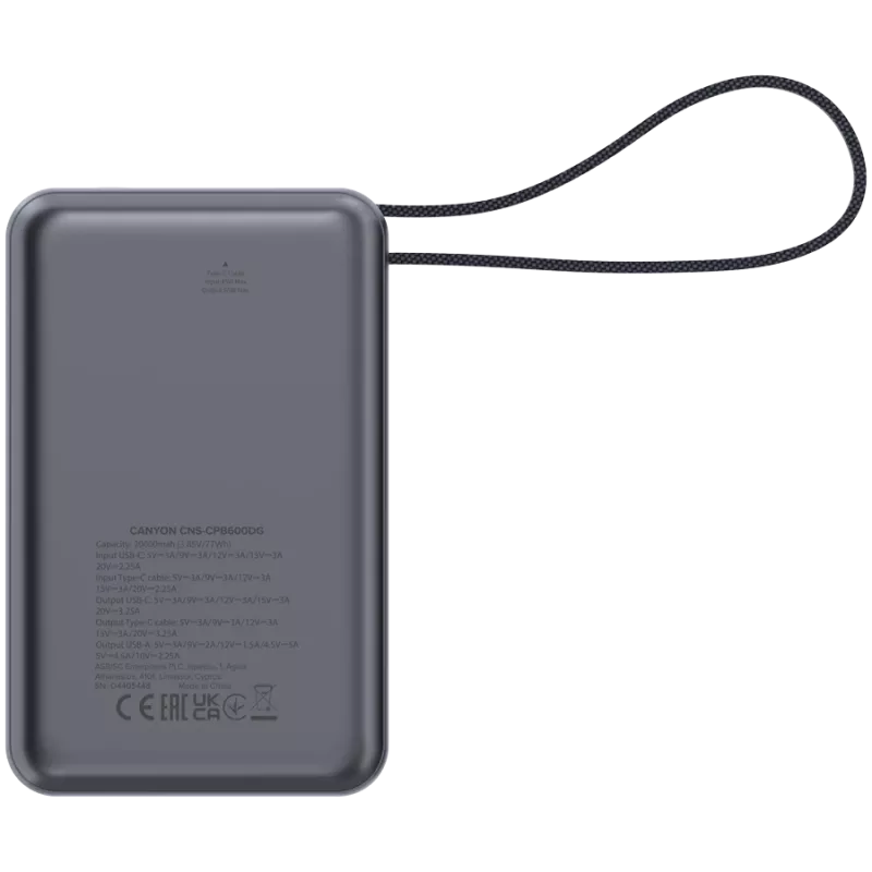 Išorinė baterija Canyon CNS-CPB600DG 20000mAh