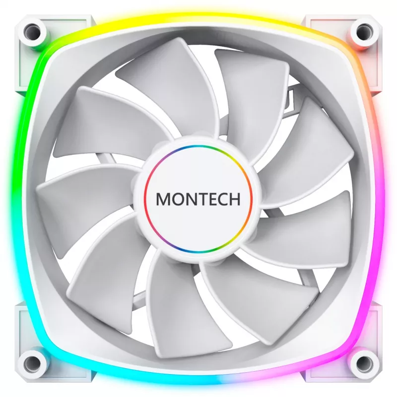 Montech RX140 PWM 140 mm ARGB korpuso ventiliatorius – baltas