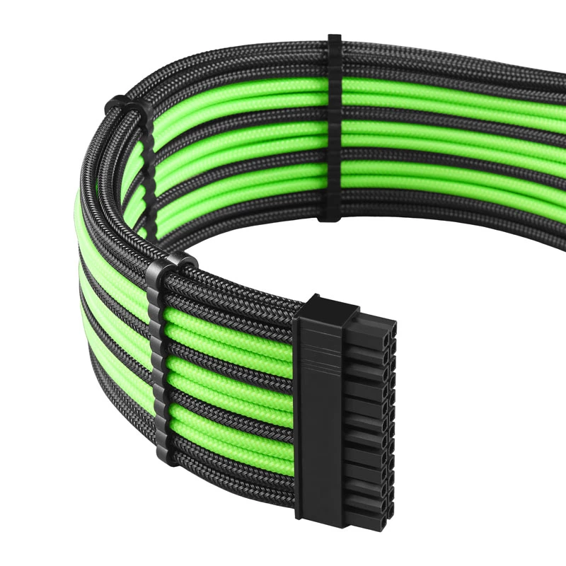 CableMod C-Series PRO ModMesh kabelių rinkinys Corsair AXi/HXi/RM (Geltona etiketė) - juoda/šviesiai žalia