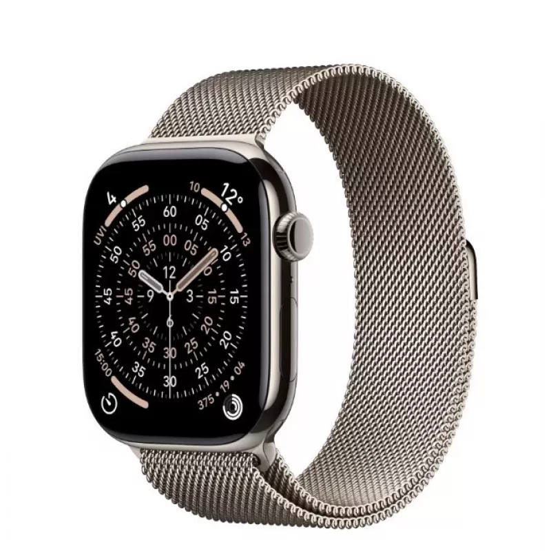 Apple Watch Series 11 GPS + Cellular 42mm Natural Titanium Case su Natural Milanese Loop