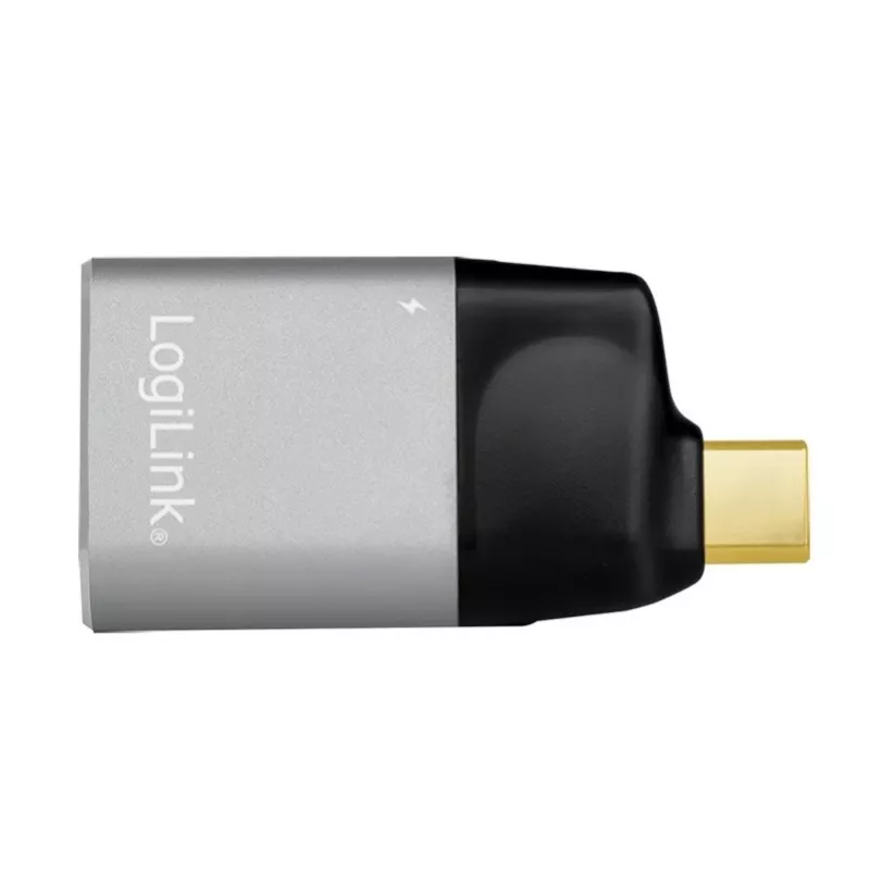 LogiLink USB 3.2 Gen2 Type-C adapteris C/M į HDMI-A USB-C 4K PD aliuminis juodai pilkas