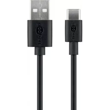 Wentronic Goobay - USB laidas - USB (M) į USB-C (M) - USB2.0 - 3 A - 2,0 m - Juoda (59122)