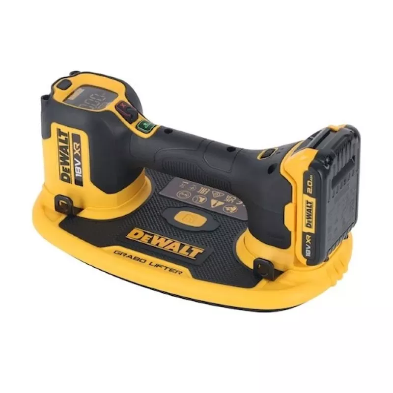Vakuuminis keltuvas DeWalt GRABO DCE590N 18V belaidis nešiojamasis siurbimo įrankis, 1 siurbimo gaubtas, maks. apkrova 120 kg