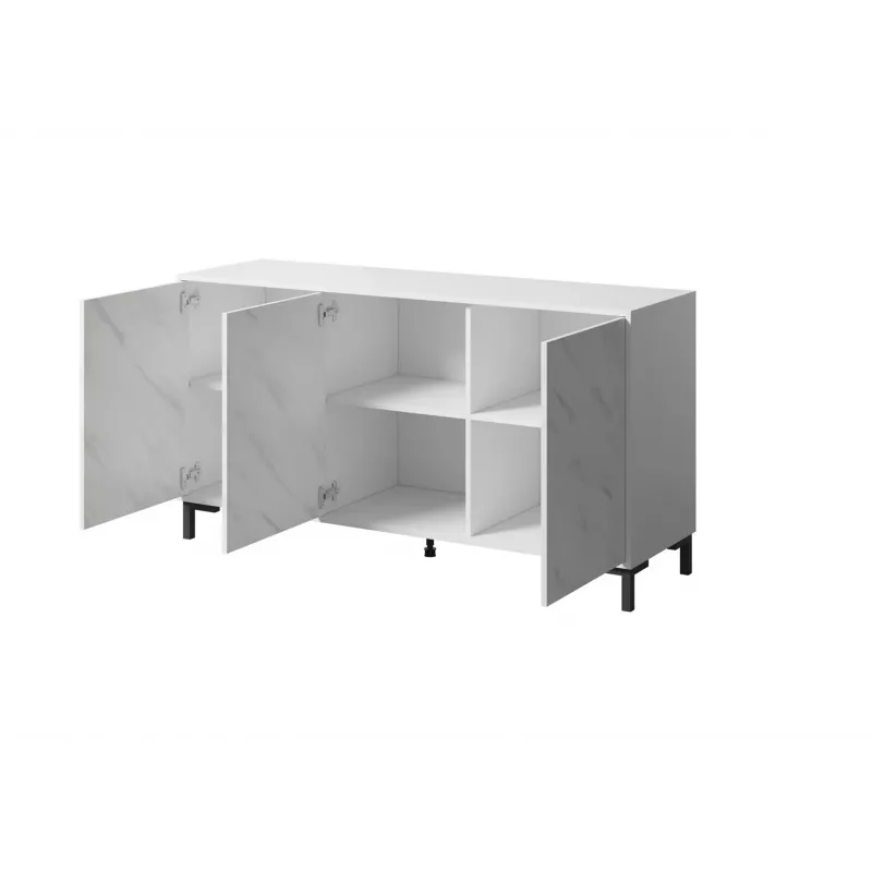 MARMO 3D komoda 150x45x80.5 cm baltas matinis/marble baltas