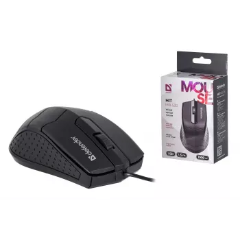 Optinė abiem rankoms tinkama pelė DEFENDER HIT MB-530 — 1000 DPI, USB Type-A, juoda, 1,5 m laidas