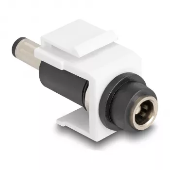 DeLOCK Keystone modulis DC 5.5 x 2.5 mm lizdas → DC 5.5 x 2.1 mm kištukas, baltas