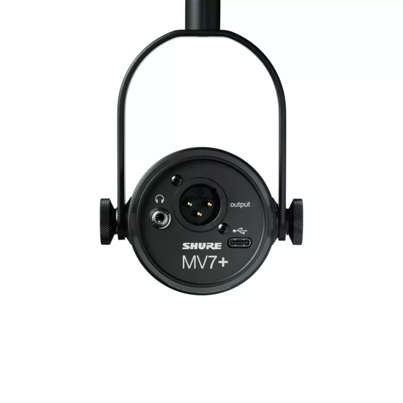 Shure MV7+-K-BNDL - pultinis/vokalinis mikrofonas su XLR/USB-C jungtimi, juodas + stalinis stovas GATOR