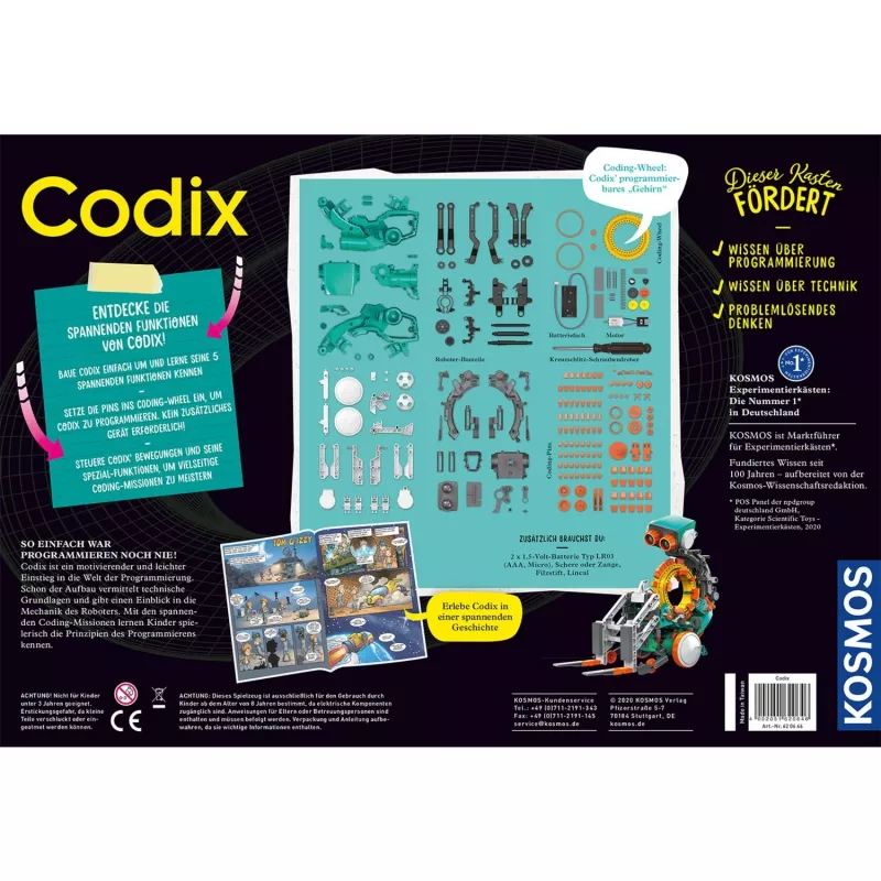 Kosmos Codix, statybos rinkinys, 8 m. Kosmos Codix. Produkto tipas: statybos rinkinys, Rekomenduotinas amžius (min.): 8 m.