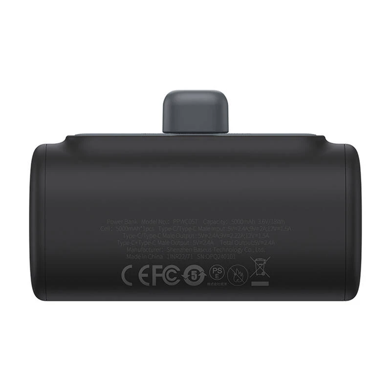 Išorinė baterija Baseus Compact (IP Edition) 20W USB-C greitas įkrovimas 5000mAh Cluster Juoda