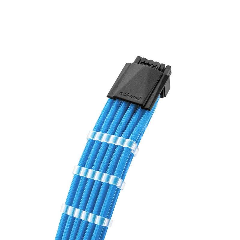 CableMod C-Series PRO ModMesh 12VHPWR į 3x PCI-e kabelis Corsair – 60 cm, šviesiai mėlynas