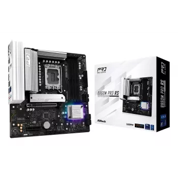 Motininė plokštė ASROCK B860M Pro RS — Intel B860, LGA 1851, micro ATX, DDR5, 4× DIMM, 2.5Gb LAN, 1×PCIe5 x16