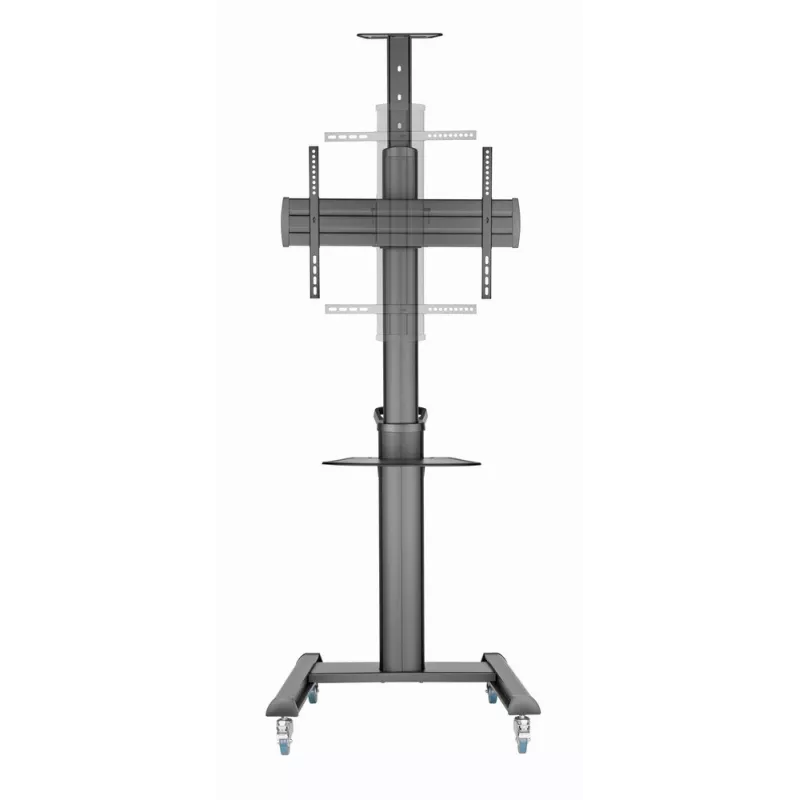 Ant grindų statomas televizoriaus stovas Gembird TVS-70T-02 37–70 colių ekranams, maks. 70 kg, VESA 200x200–600x400, pakreipimas ±5°/−12°, reguliuojamas aukštis, ratukai, kabelių valdymas