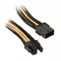 SidabrinėStone PCI-8-Pin į PCIe-6+2-Pin kabelis, 250mm - juoda/auksinė