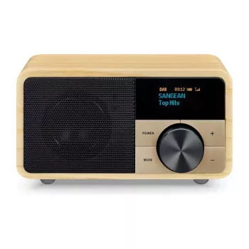 Stalinis radijo imtuvas Sangean DDR-7 Natural Wood FM AM Bluetooth, medinis korpusas, FM/AM derintuvas, Bluetooth garso srautas