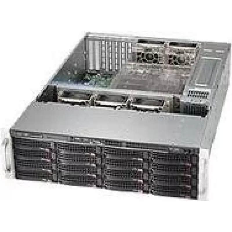 Supermicro SC836 BE1C-R1K23B - stovas - montuojamas stelaže - 3U - patobulinta, išplėstinė ATX - SATA/SAS - keičiamasis 1200 W - juoda