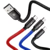 BASEUS Colorfone CAMLT-BSY01 USB kabelis 1,2 m USB A 3 x USB C Juoda, Raudona, Mėlyna
