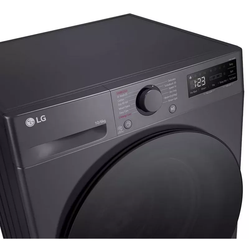 LG F4DR510S2M skalbimo mašina su džiovykle 10 kg / 6 kg 1400 aps./min. juoda