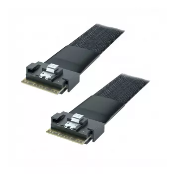 Supermicro kabelis CBL-MCIO-1340M5-1 pusiau plokščias MCIO x8 (STR) į MCIO x8 (STR) 40 cm