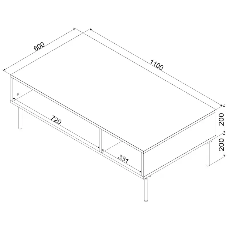 PALAZZO BIS table/latrine 110x60x40 baltas matinis