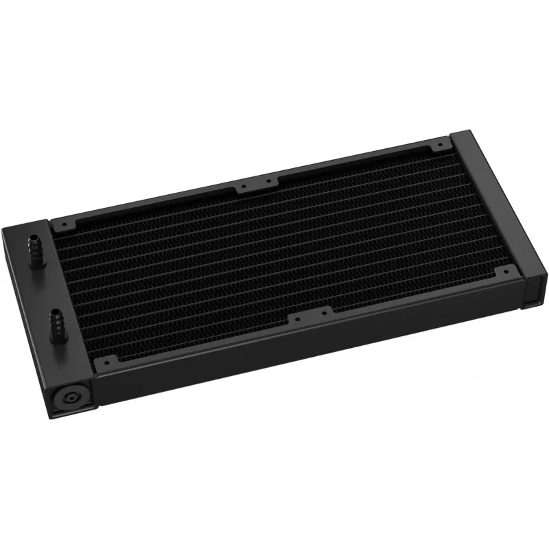 Skysčio aušinimo komplektas DeepCool LQ240 — 240 mm radiatorius, 2×120 mm PWM ventiliatoriai, RGB, 41 cm vamzdelis, aliuminis radiatorius, juodas