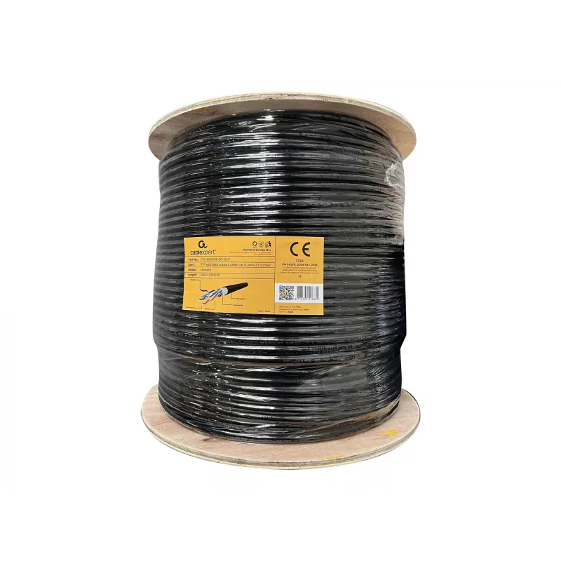 Tinklo kabelis Gembird FPC-6004GE-SO-OUT 305 m Cat6 F/UTP juodas