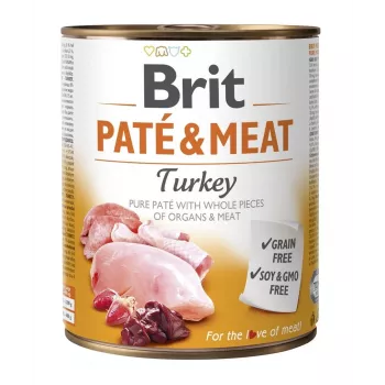 BRIT Paté & Meat with Turkey - šlapias šunų maistas - 800g