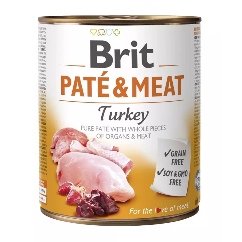 BRIT Paté & Meat with Turkey - šlapias šunų maistas - 800g