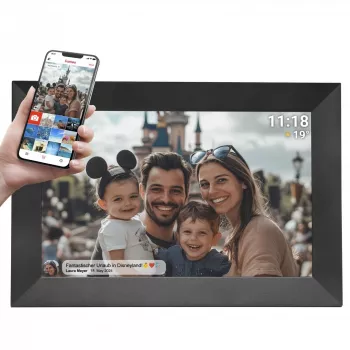 Denver PFF-1024BMK2 skaitmeninis nuotraukų rėmelis Juoda 25,6 cm (10,1 inch) Jutiklinis ekranas Wi-Fi
