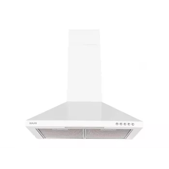 Virtuvinis gartraukis MAAN VELA 2 50, 496 mm pločio, aliumininis riebalų filtras, 315 m³/h, 3 greičiai, 50–58 dB, balta