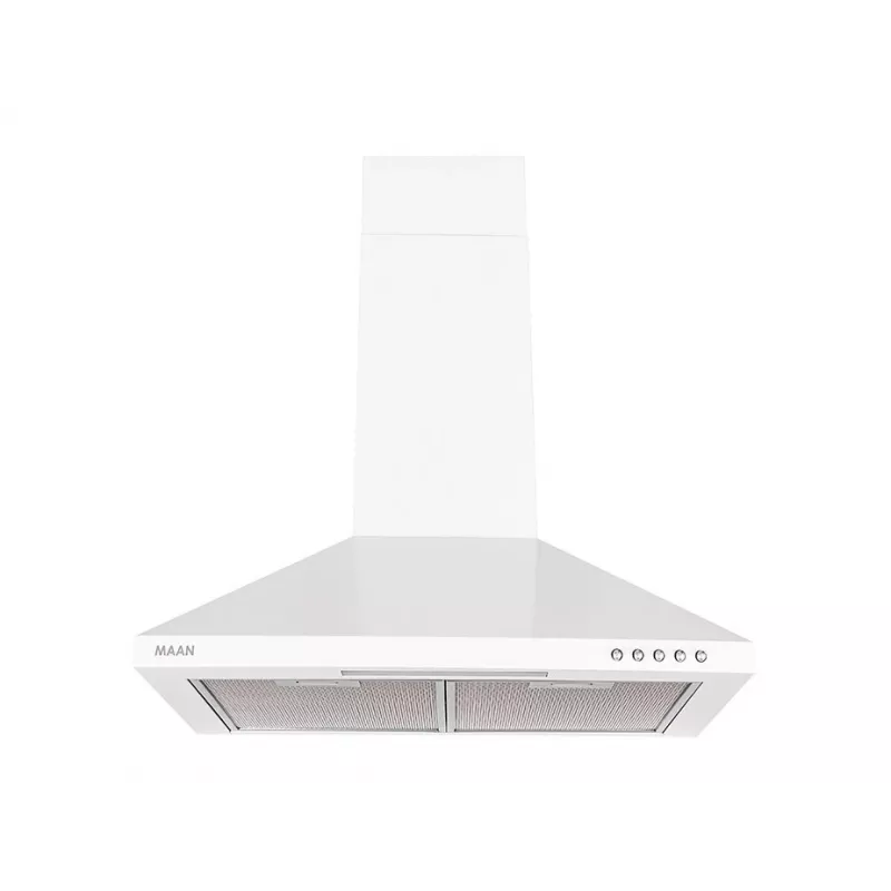 Virtuvinis gartraukis MAAN VELA 2 50, 496 mm pločio, aliumininis riebalų filtras, 315 m³/h, 3 greičiai, 50–58 dB, balta