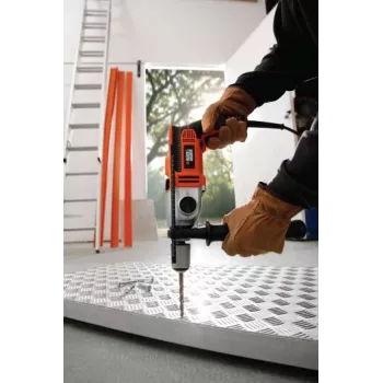 1100W 13mm Juoda+DECKER smūginis grąžtas