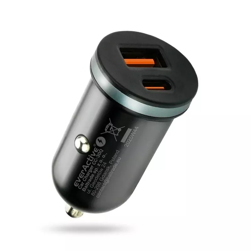 Automobilinis kroviklis everActive CC-30Q QC3.0 35W — 1x USB-A, 1x USB-C, greitasis krovimas