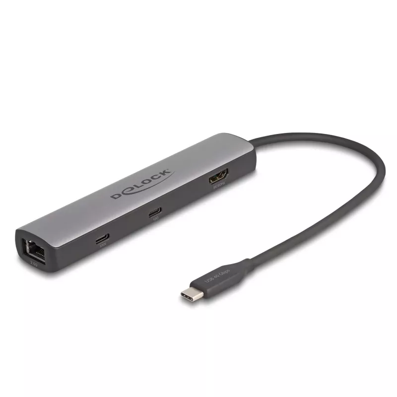 DeLOCK USB Type-C Doko stotelė 8K HDMI USB 10 Gbps 2.5 Gigabit LAN PD 100W