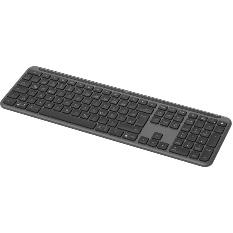 „Logitech K950 Signature plonas“ belaidė biuro klaviatūra, RF belaidė + „Bluetooth“, QWERTZ, vokiška, grafito spalvos