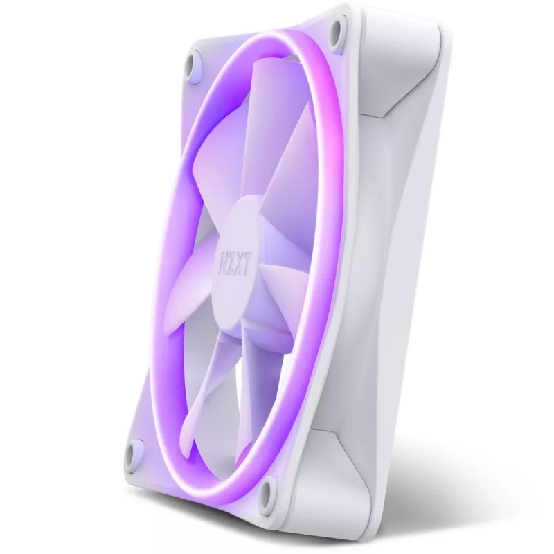 NZXT korpuso ventiliatorius F120 RGB 120 mm baltos spalvos, 4 kontaktų, 1800 RPM, 50,18 CFM, 18 šviesos diodų